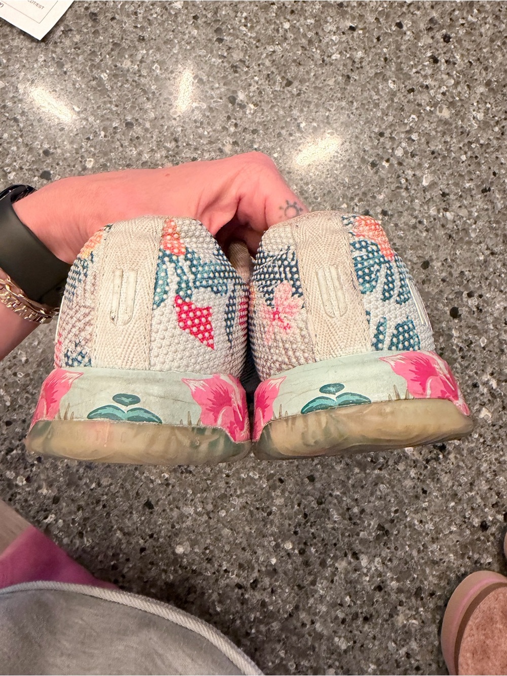 NOBULL Floral Print Cream Athletic Shoe - Picture 4 of 4